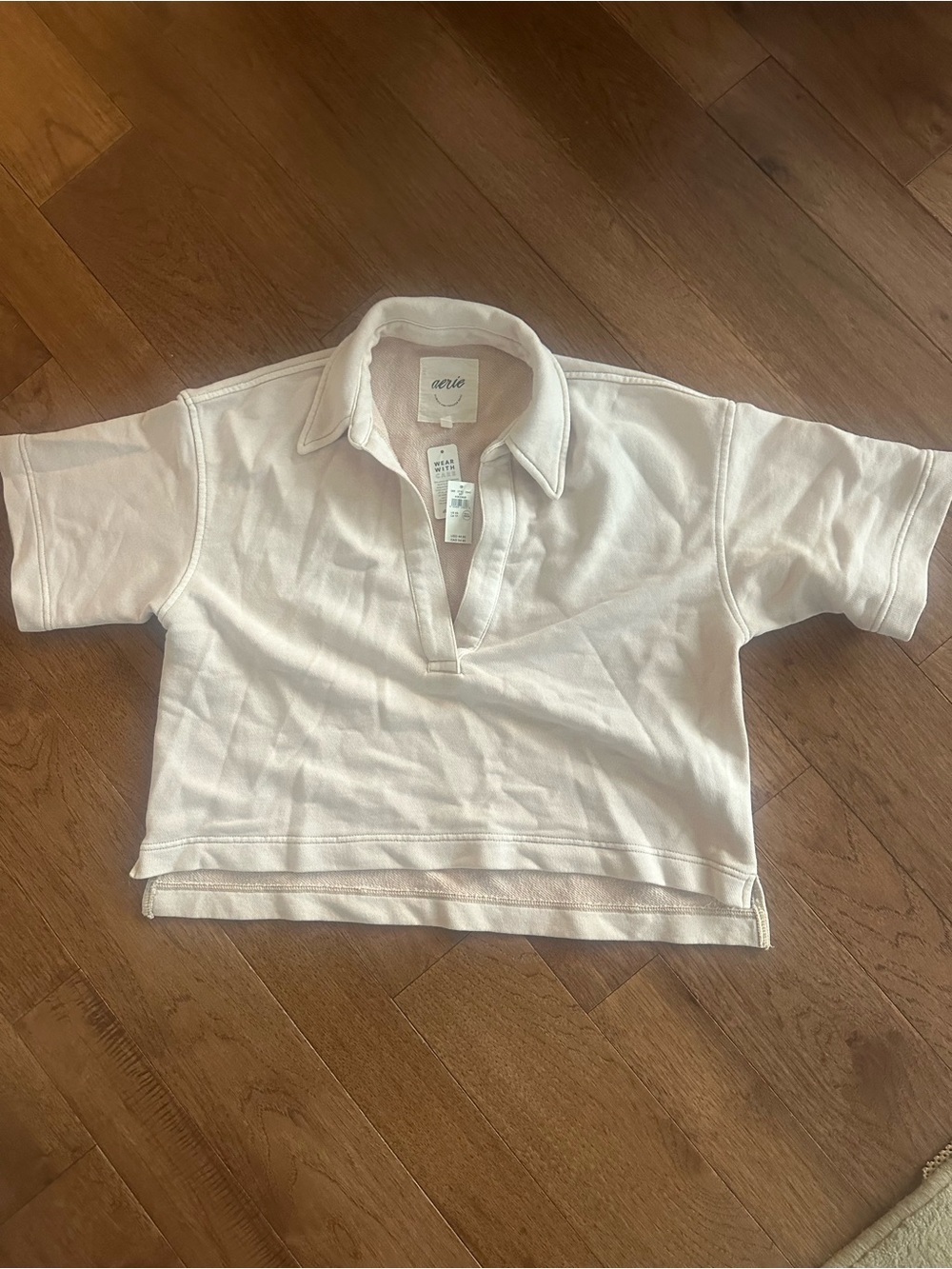 NWT- Aerie Cropped Polo Short sleeve sweatshirt